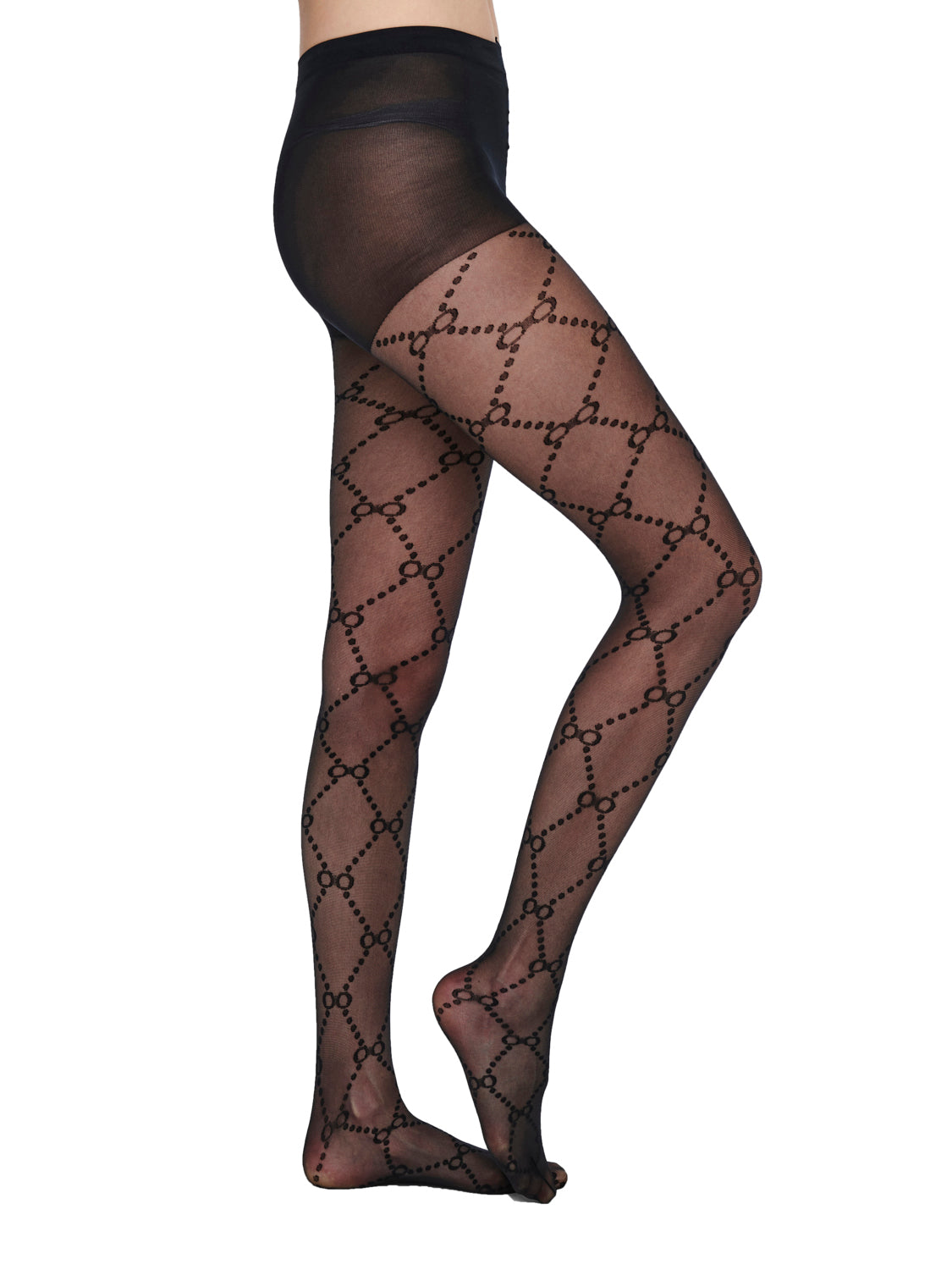 PGIDA Ceck Bow Tights - Sort